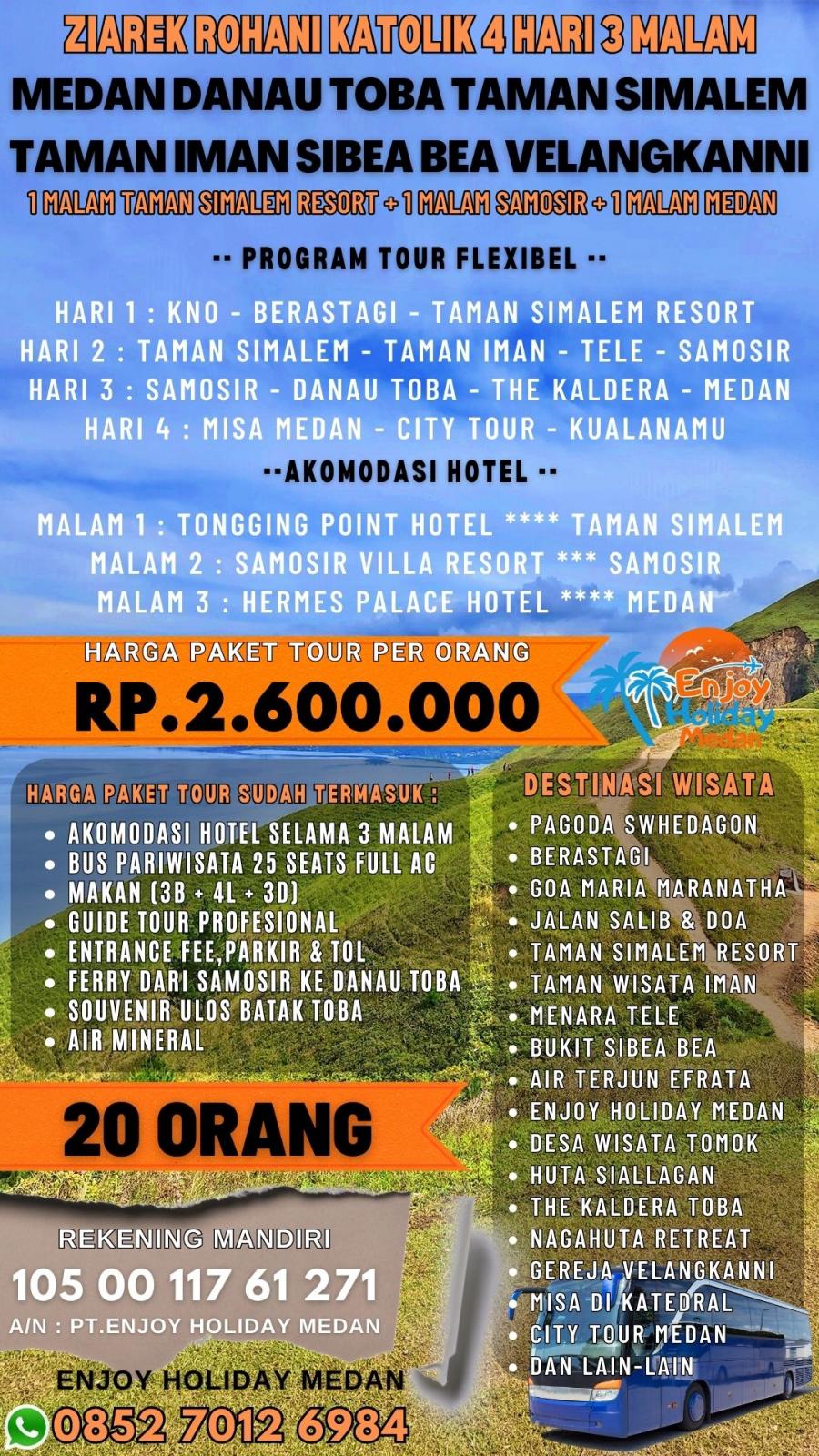 3H2M Paket Wisata Rohani Medan - Ziarek Nagahuta