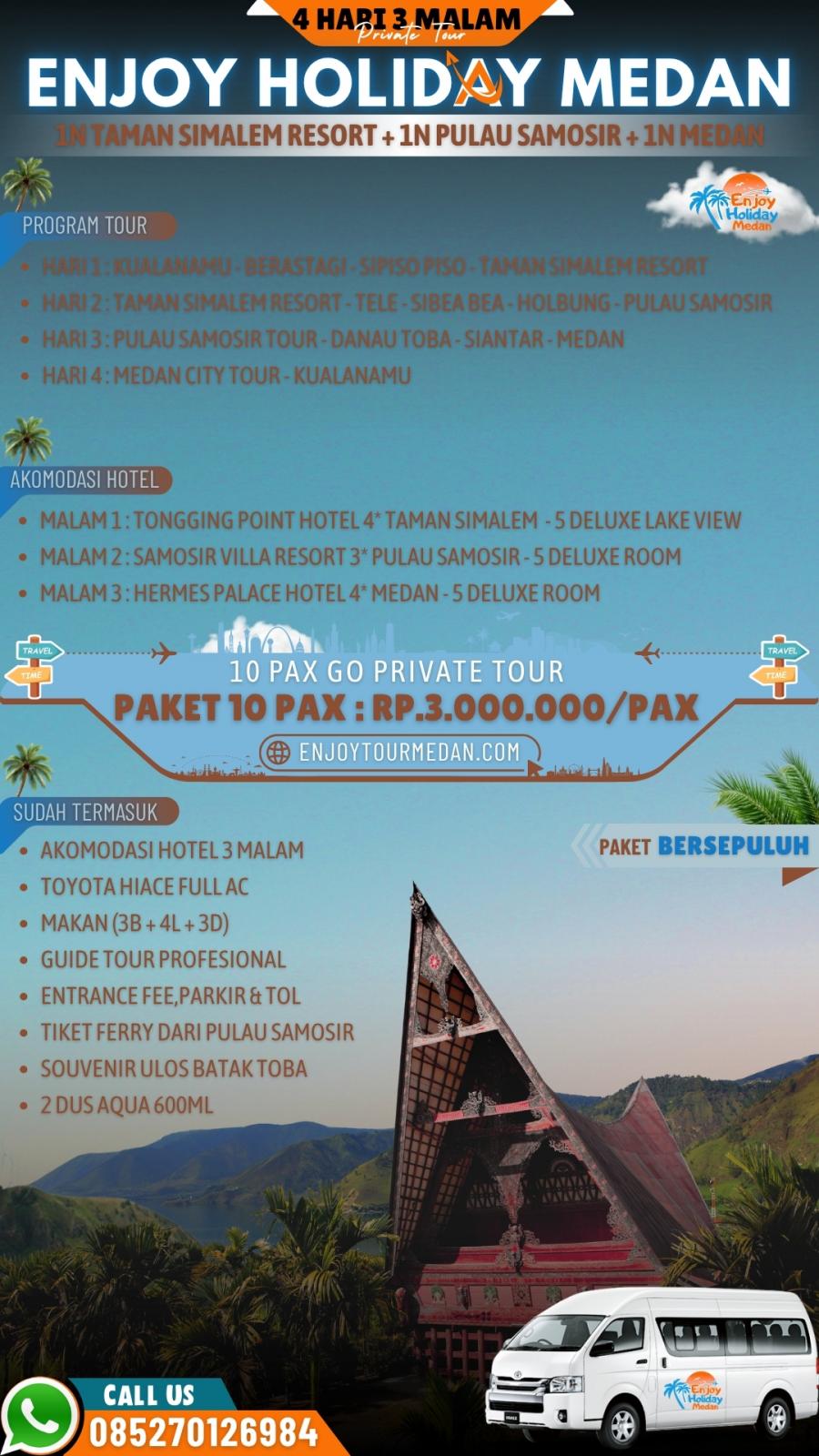 4D3N Paket Wisata Agro Tour Taman Simalem Resort - Danau Toba 2026 2027