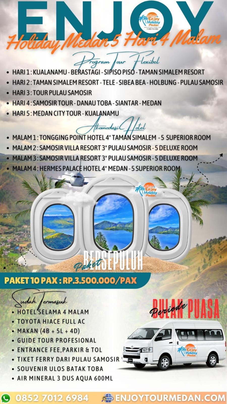 5D4N Medan Berastagi Highland Lake Toba Tour