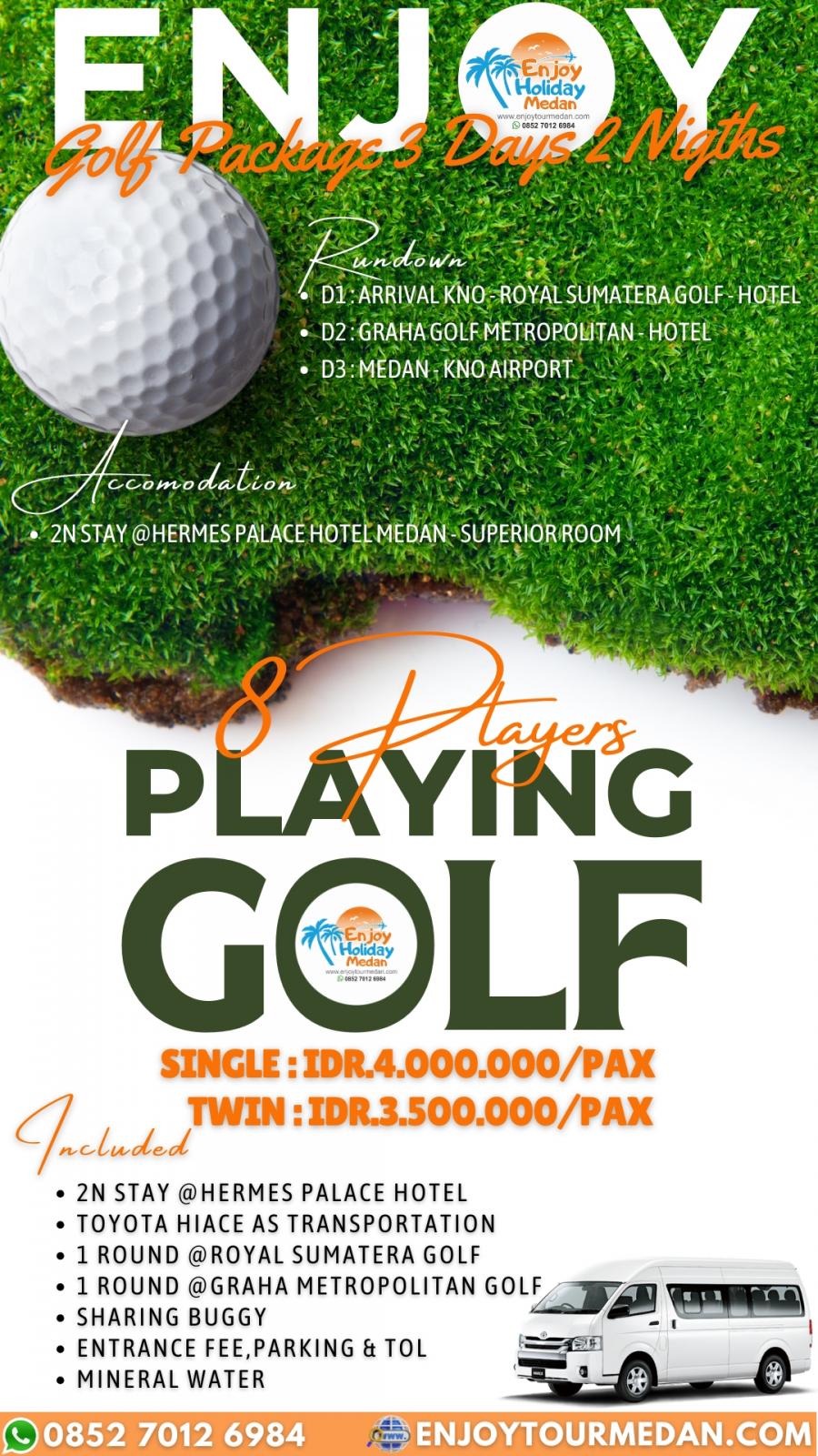 MEDAN GOLF PACKAGE 3 DAYS 2 NIGTHS