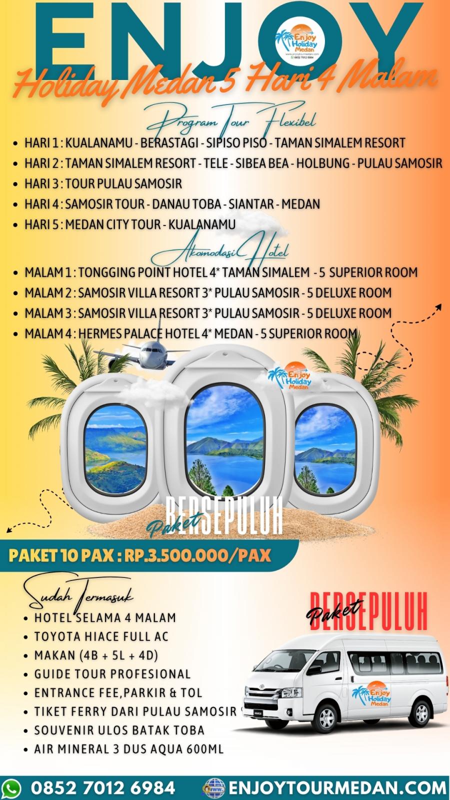 Paket Wisata Danau Toba 5 Hari 4 Malam (5D4N Medan Danau Toba)
